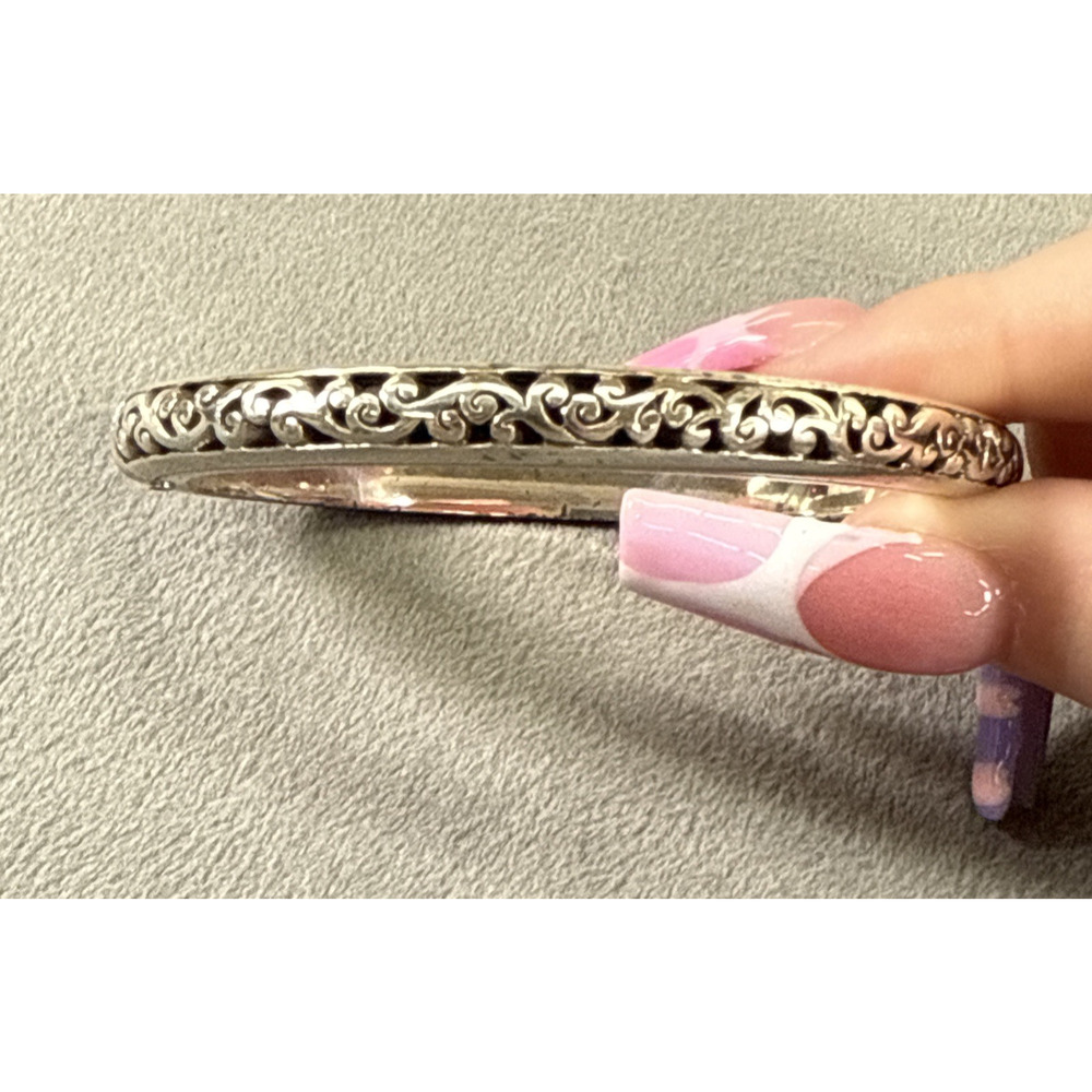 Brighton Silver Slim Bangle Hinged Bracelet Lot of 5 Rhinestones Benefits Chrty - Picture 6 of 16